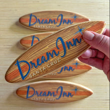 Load image into Gallery viewer, Mini Wooden Surfboard - Dream Inn Santa Cruz Woody
