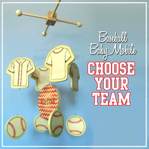 Handmade Wooden Baseball Baby Mobile